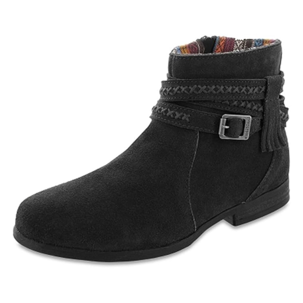 MINNETONKA Women's 'Dixon' Booties, Black Suede, Size 9.5